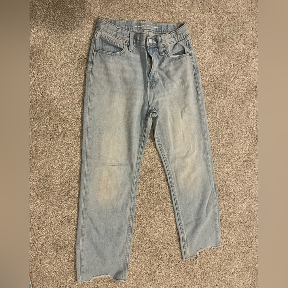 Girls size 12 denim jeans with frayed bottom